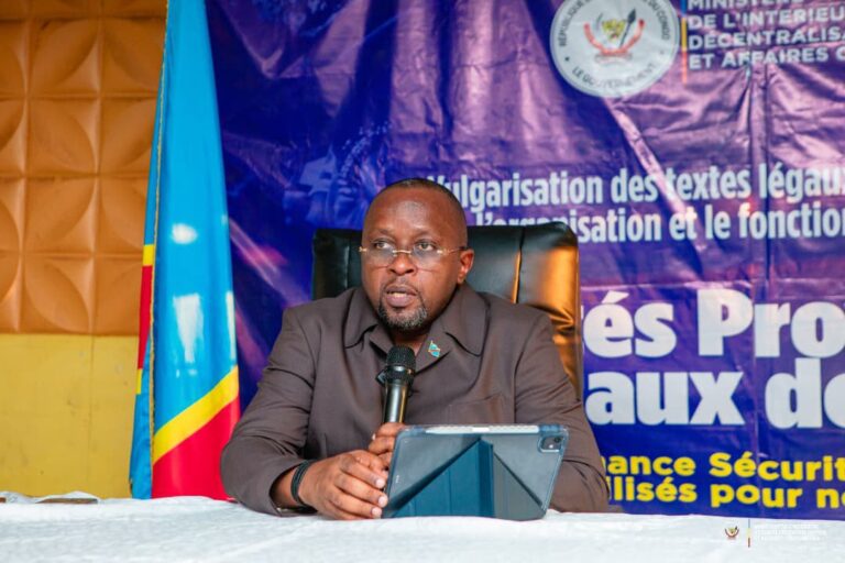 Kananga : J. Shabani installe les Comités Provinciaux et Locaux de sécurité
